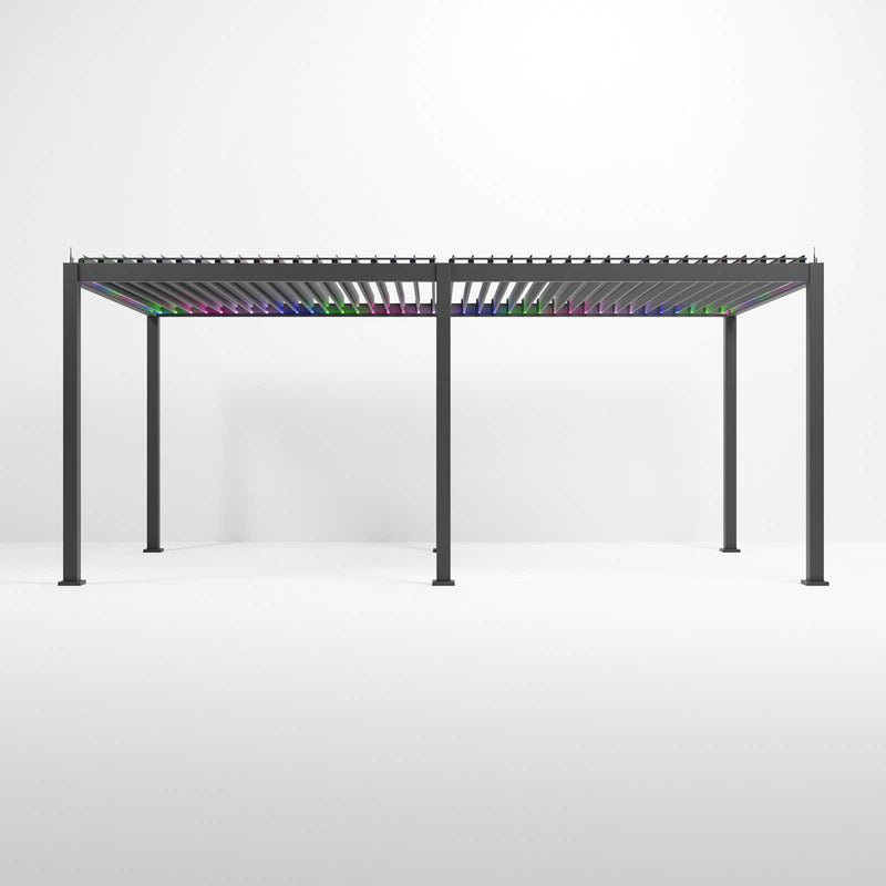 Nova Titan 6m x 3m LED Pergola - Graphite Grey
