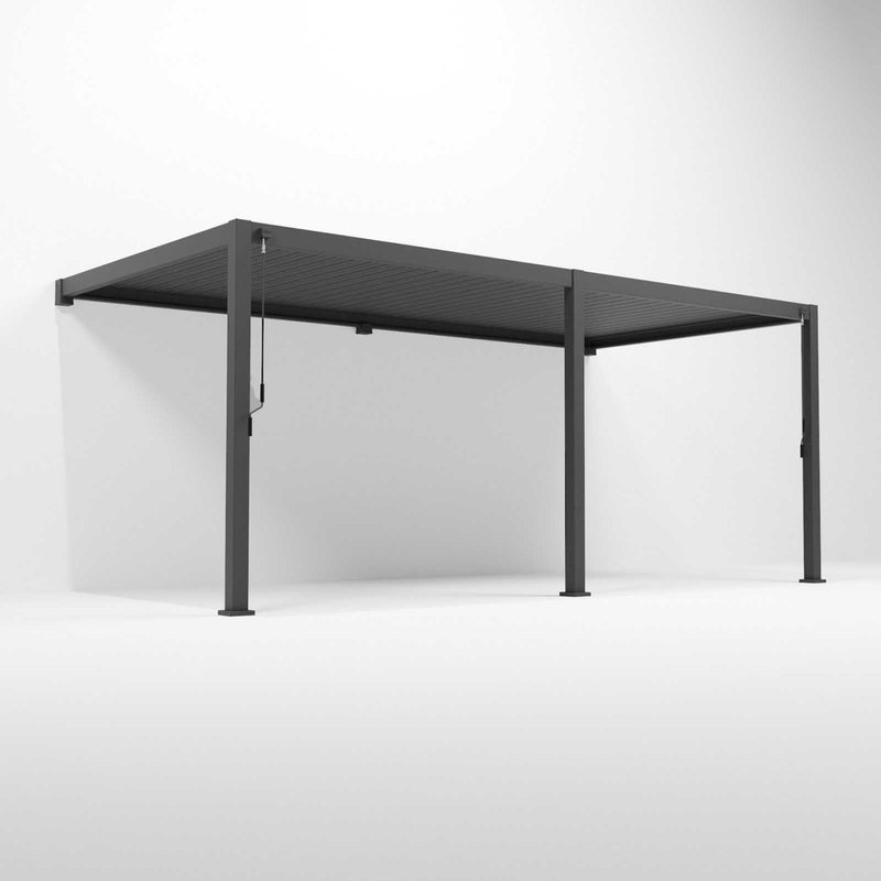 Nova Titan 6m x 3m Wall Mounted Aluminium Pergola - Graphite Grey