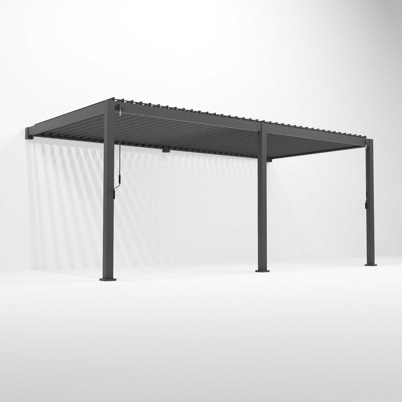 Nova Titan 6m x 3m Wall Mounted Aluminium Pergola - Graphite Grey