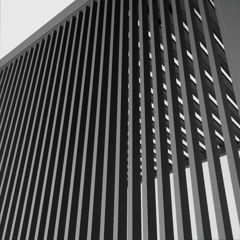 Nova 1.2m Vertical Louvre Side Wall Panel for 3.6m Titan Pergola - Graphite Grey