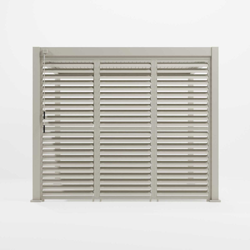 Nova Titan 1m Louver Fixed Open/Close Side Wall for 3m Titan Pergola - Pebble