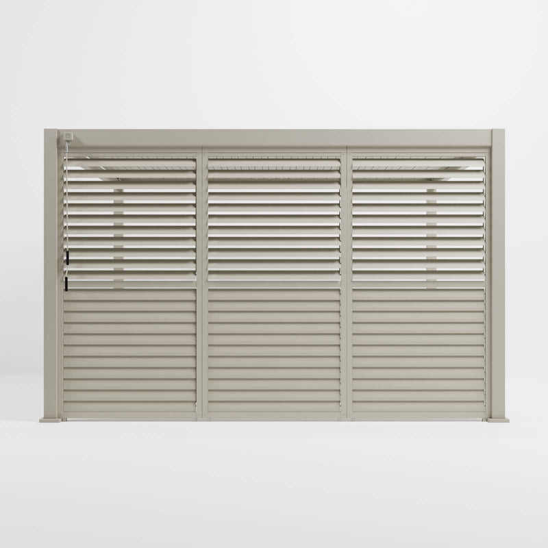 Nova Titan 1.33m Louvre Manual Side Wall for 4m Titan Pergola - Pebble