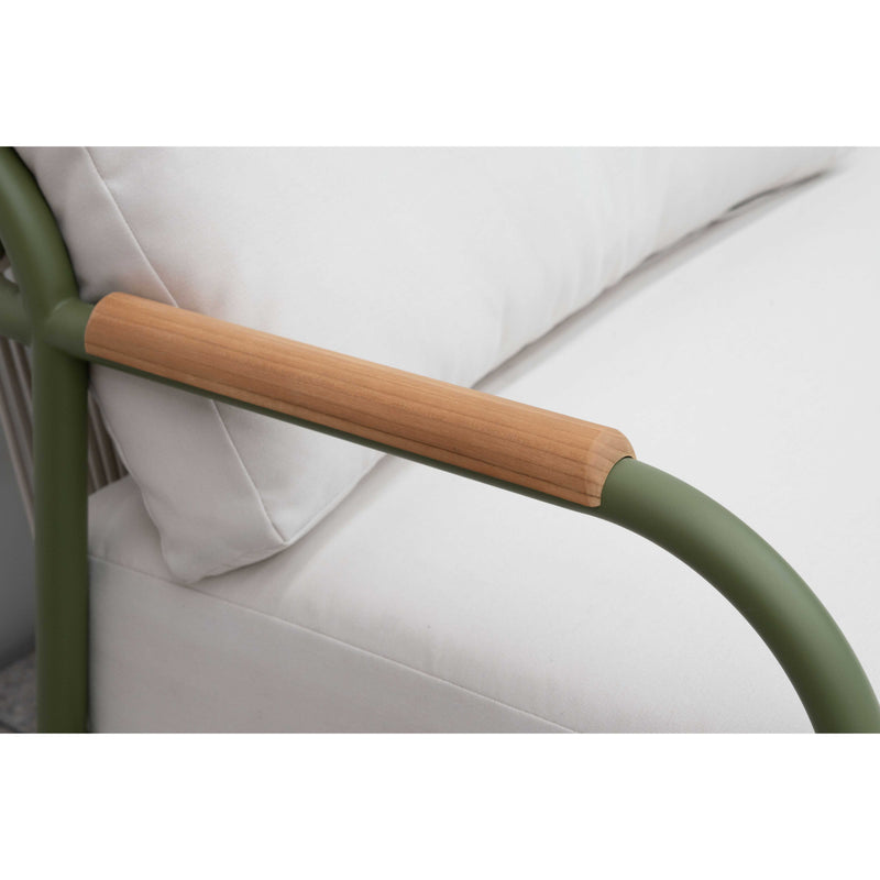 Nova Ashley 4 Seat Lounge Dining Set - 0.9m Round Table - Green