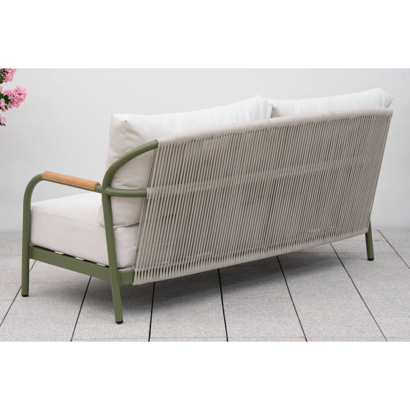 Nova Ashley 2.5 Seater Chaise Sofa Lounging Set with Square Coffee Table - Green