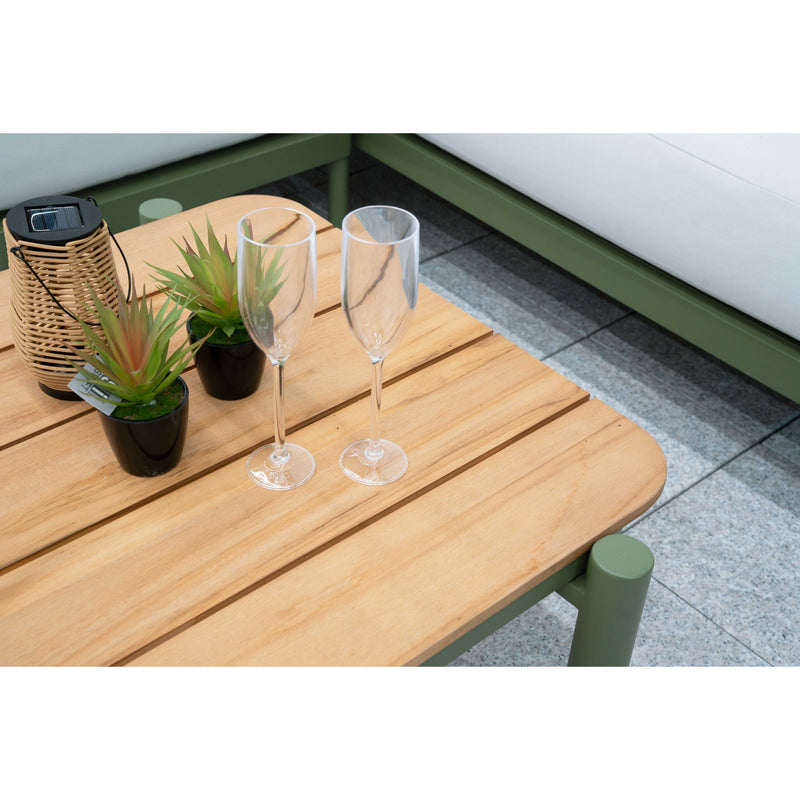 Nova Ashley 5pc Lounging Set with Round Side Table - Green