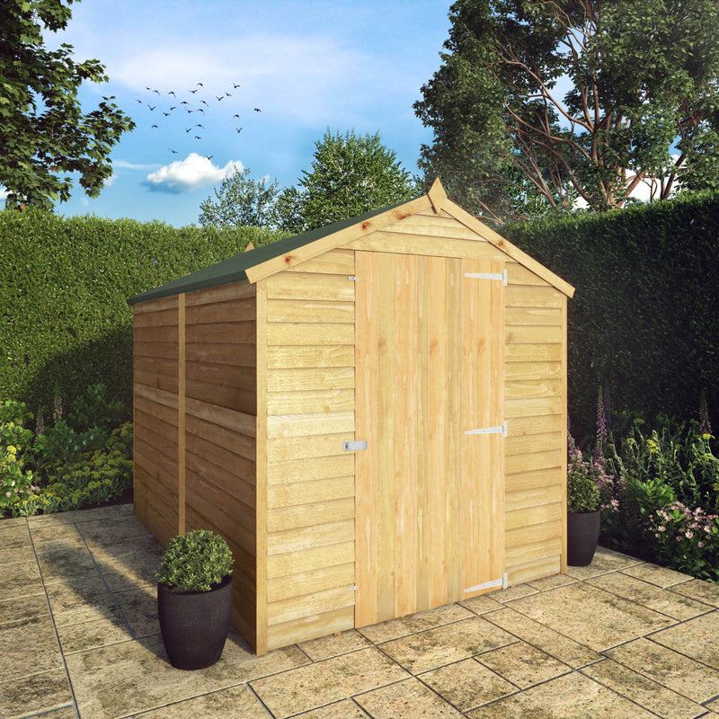 Mercia 8ft x 6ft Overlap Apex Shed - Single Door - Windowless
