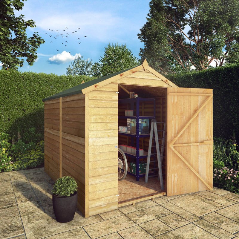 Mercia 8ft x 6ft Overlap Apex Shed - Single Door - Windowless