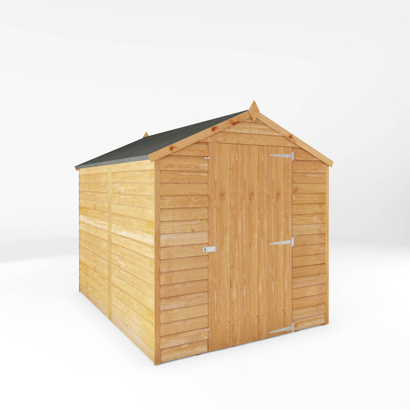 Mercia 8ft x 6ft Overlap Apex Shed - Single Door - Windowless
