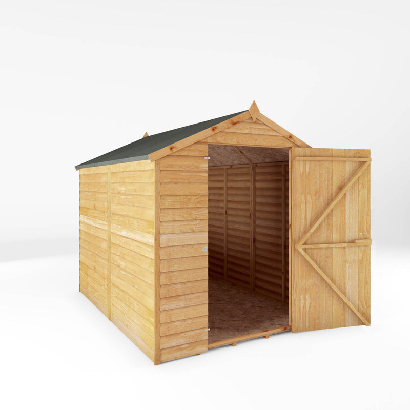 Mercia 8ft x 6ft Overlap Apex Shed - Single Door - Windowless