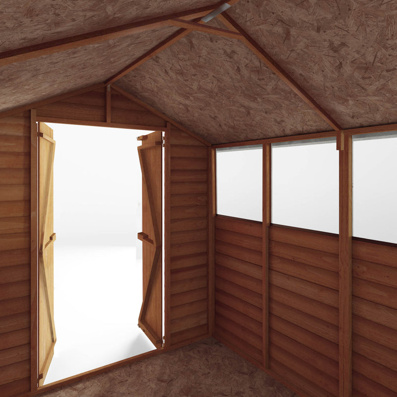 Mercia 8ft x 6ft Overlap Apex Shed - Double Door