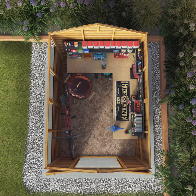 Mercia 8ft x 6ft Overlap Apex Shed - Double Door