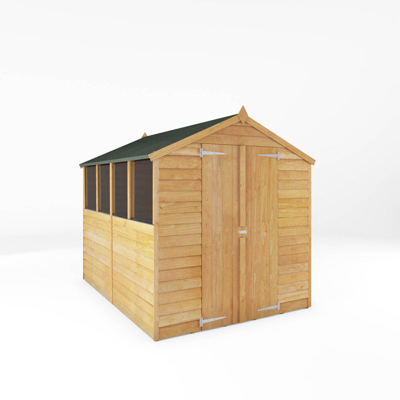 Mercia 8ft x 6ft Overlap Apex Shed - Double Door