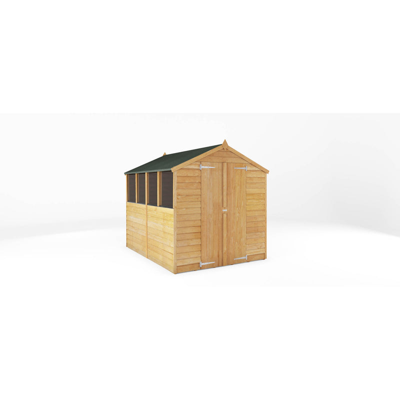 Mercia 8ft x 6ft Overlap Apex Shed - Double Door
