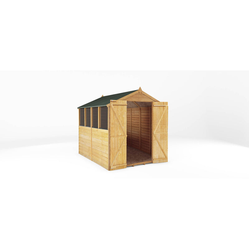 Mercia 8ft x 6ft Overlap Apex Shed - Double Door