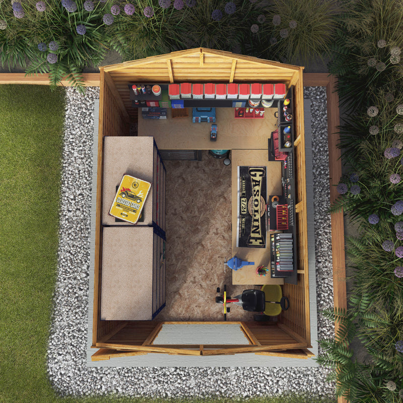 Mercia 8ft x 6ft Overlap Apex Shed - Double Door  - Windowless