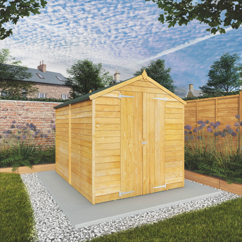 Mercia 8ft x 6ft Overlap Apex Shed - Double Door  - Windowless