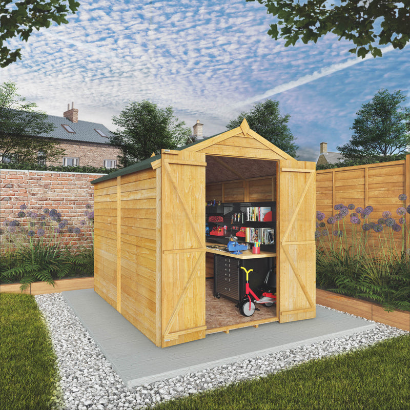 Mercia 8ft x 6ft Overlap Apex Shed - Double Door  - Windowless