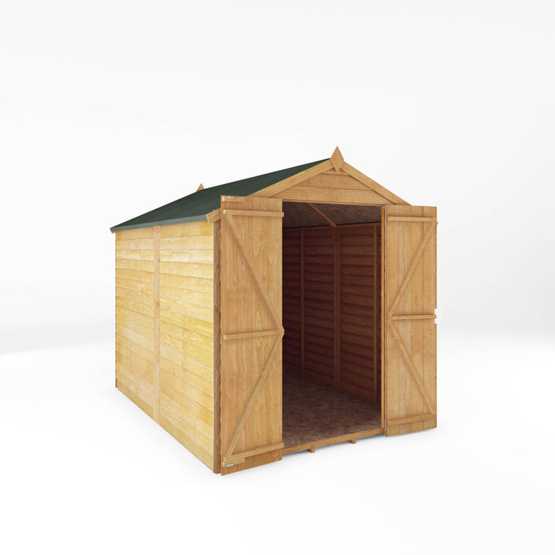Mercia 8ft x 6ft Overlap Apex Shed - Double Door  - Windowless