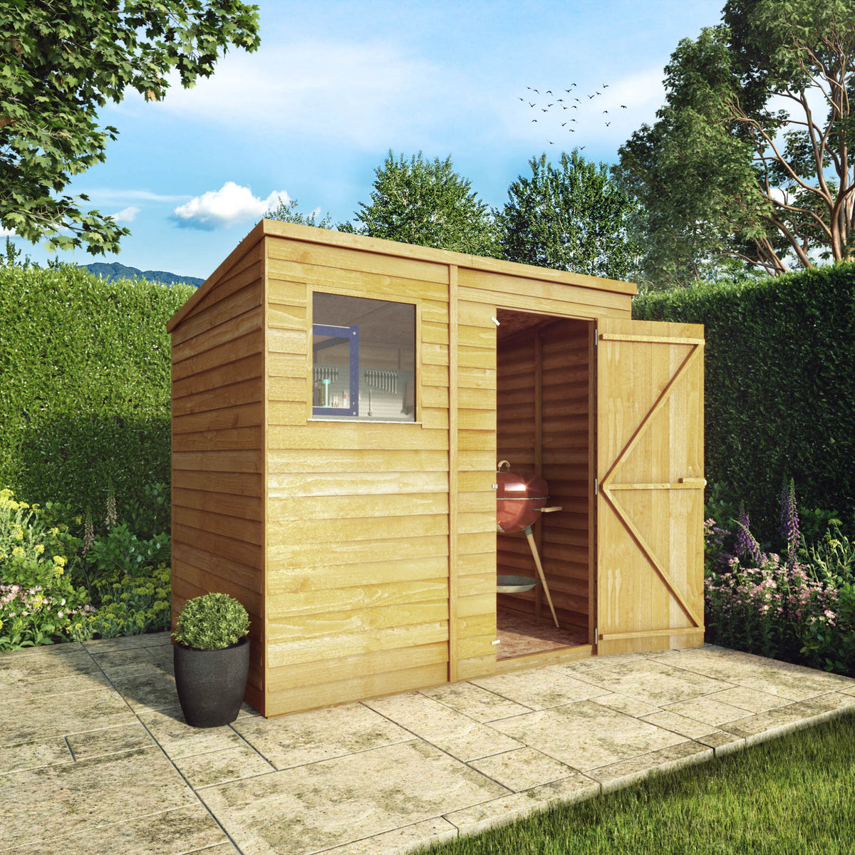 Mercia 7ft x 5ft Overlap Pent Shed — Outdoor Iconic