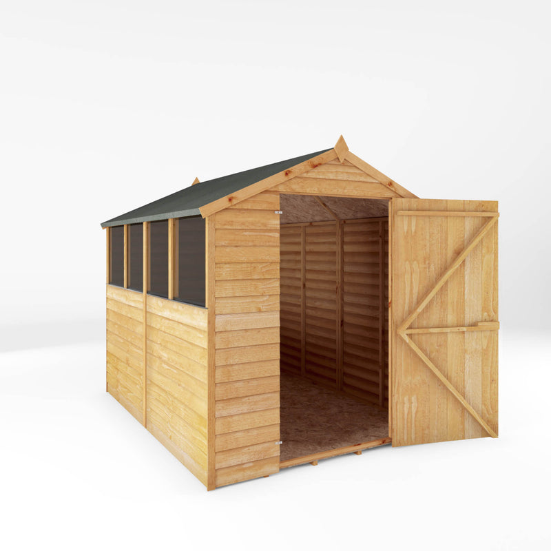 Mercia 8ft x 6ft Overlap Apex Shed - Single Door