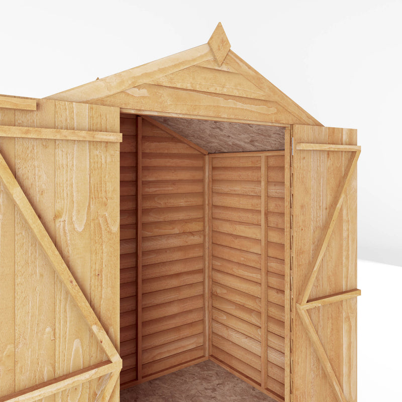 Mercia 4ft x 6ft Overlap Apex Shed - Double Door - Windowless