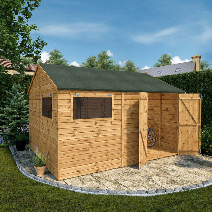 Mercia 12ft x 10ft Premium Shiplap Reverse Apex Workshop