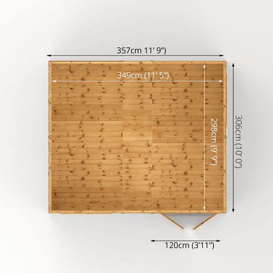 Mercia 12ft x 10ft Premium Shiplap Reverse Apex Workshop