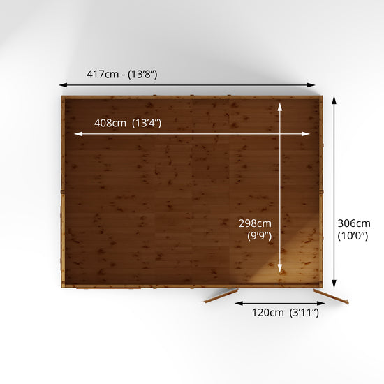 Mercia 14ft x 10ft Premium Shiplap Reverse Apex Workshop