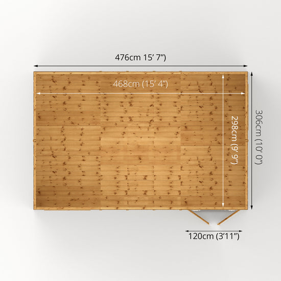 Mercia 16ft x 10ft Premium Shiplap Reverse Apex Workshop