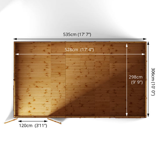 Mercia 18ft x 10ft Premium Shiplap Reverse Apex Workshop