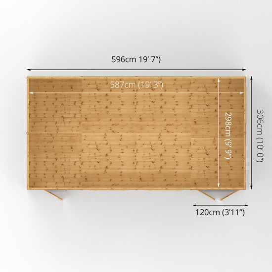 Mercia 20ft x 10ft Premium Shiplap Reverse Apex Workshop