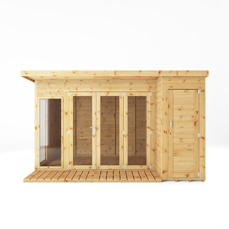 Mercia 12ft x 8ft Premium Garden Room Summerhouse With Side Shed