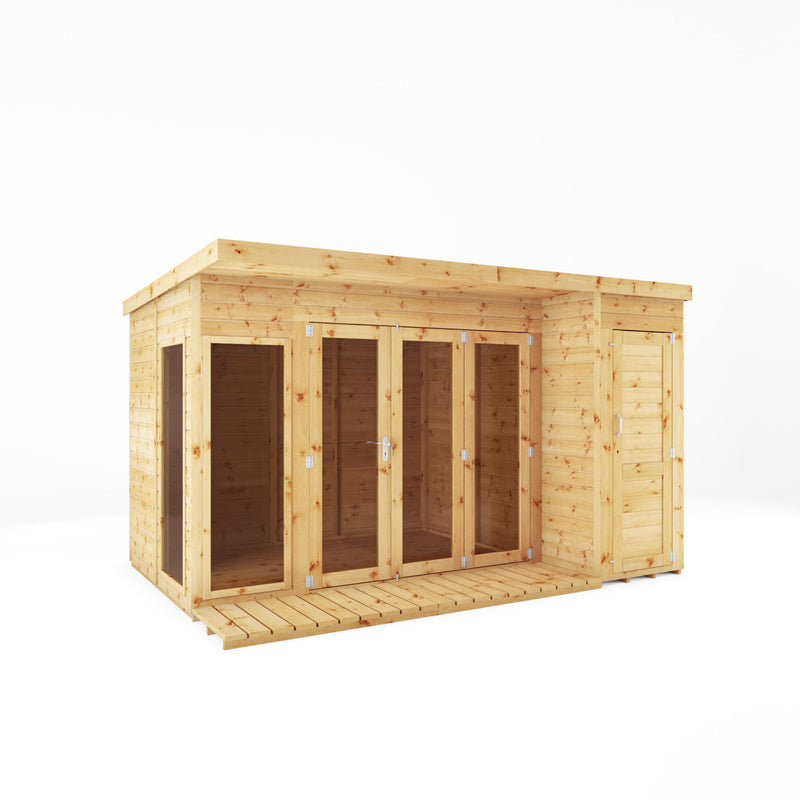 Mercia 12ft x 8ft Premium Garden Room Summerhouse With Side Shed