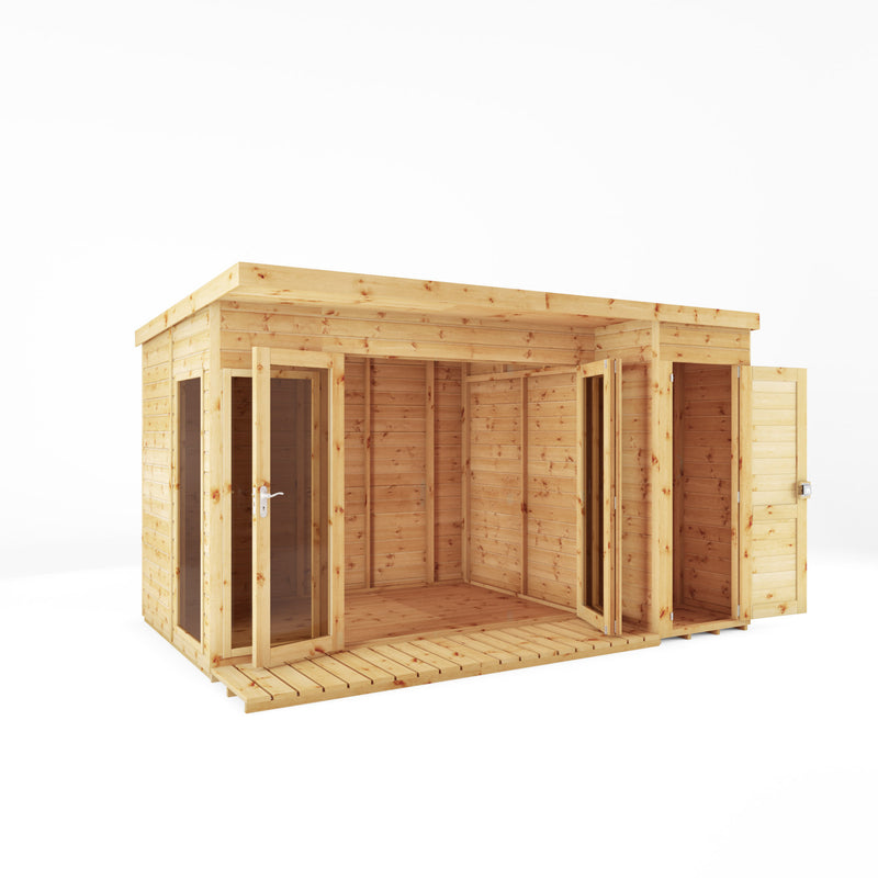 Mercia 12ft x 8ft Premium Garden Room Summerhouse With Side Shed