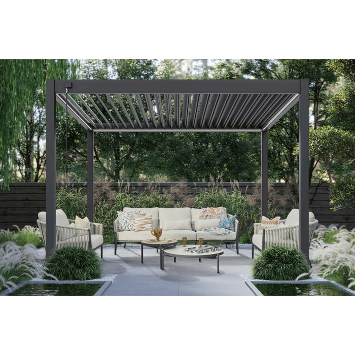 Suns Lifestyle Positano Manual Louvered Roof LED Pergola - Various Sizes