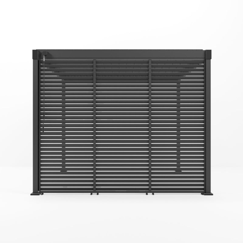 Nova Shadow 1m Fixed Louvre Side Wall Panel for 3m Shadow Pergola - Graphite Grey