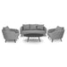 Maze Ambition 3 Seat Sofa Set with Oval Coffee Table Flanelle