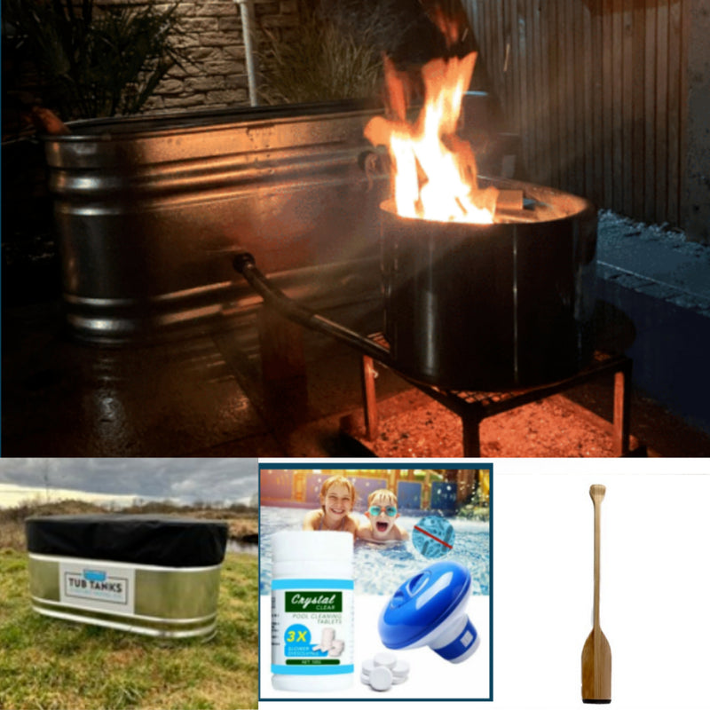 Hastings 4ft Oval Stock Tank and Wood Fired Coil Heater Kit