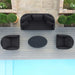 Maze Ambition 3 Seat Sofa Set with Oval Coffee Table Charcoal