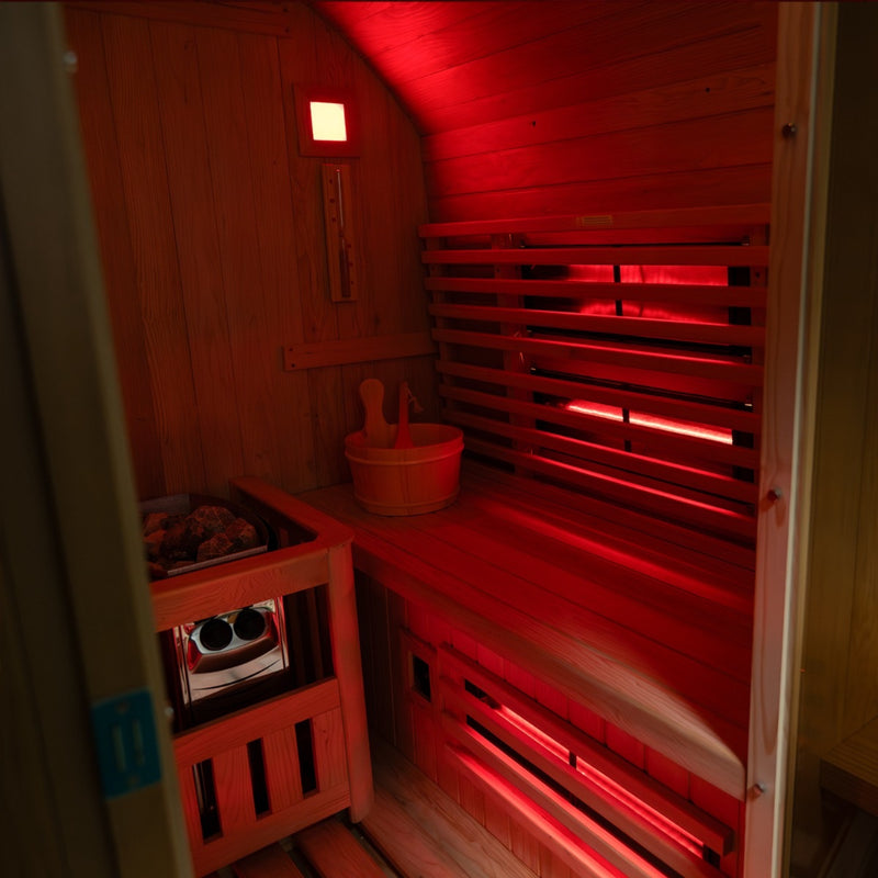 Insignia 2–3 Person Outdoor Hybrid Barrel Sauna