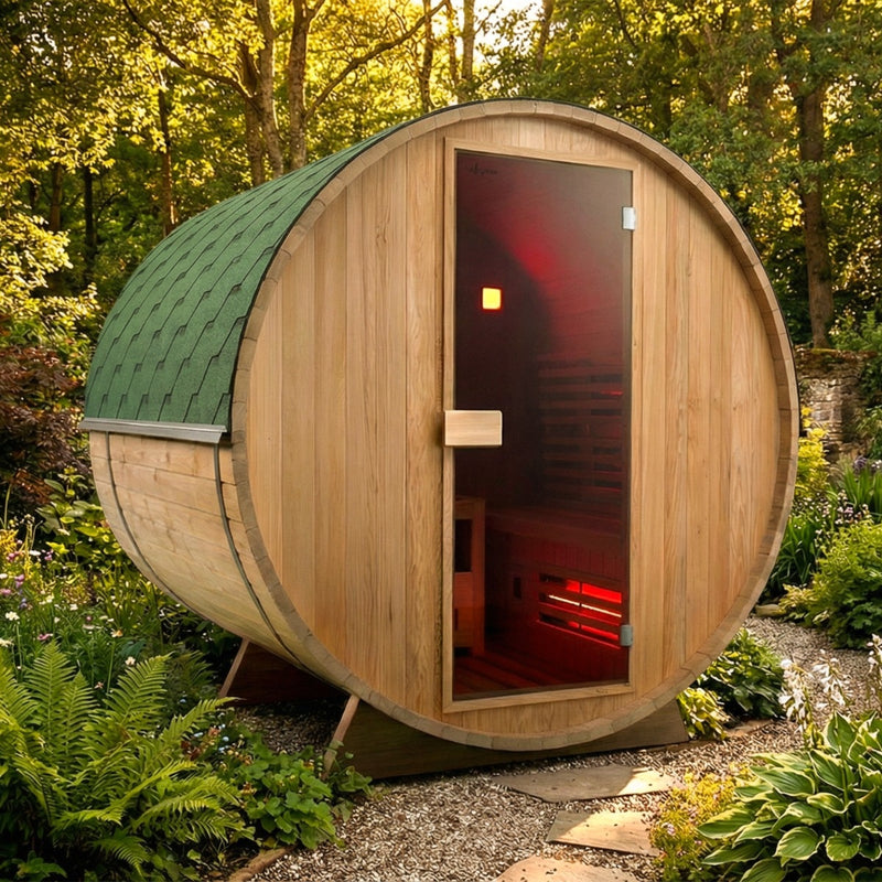 Insignia 2–3 Person Outdoor Hybrid Barrel Sauna