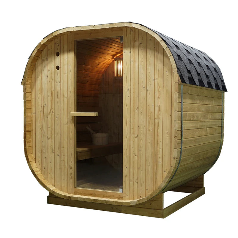 Canadian Spa Outdoor Oval Barrel Sauna Combination Infrared / Traditional (1842 x1200 x 1945mm)