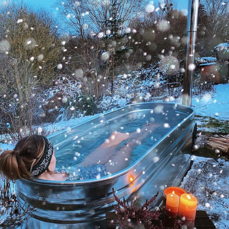 Hastings 4ft Oval Stock Tank and Wood Fired Square Heater Kit