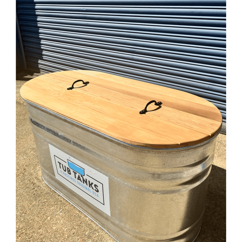 Hastings 5ft Oval Stock Tank and Wood Fired Square Heater Kit with Cedar Lid