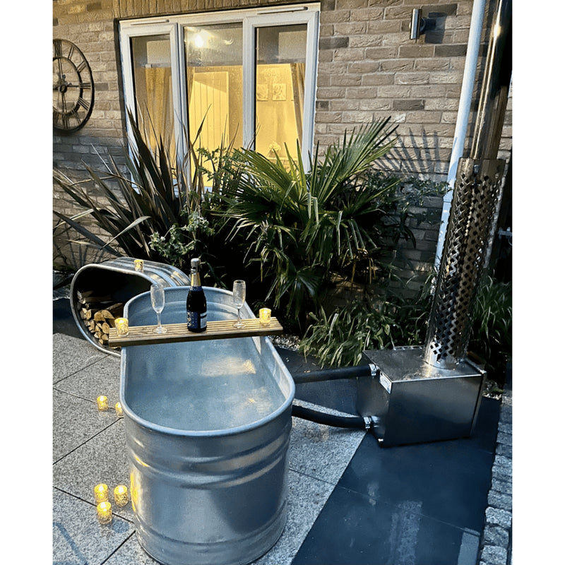 Hastings 4ft Oval Stock Tank and Wood Fired Square Heater Kit