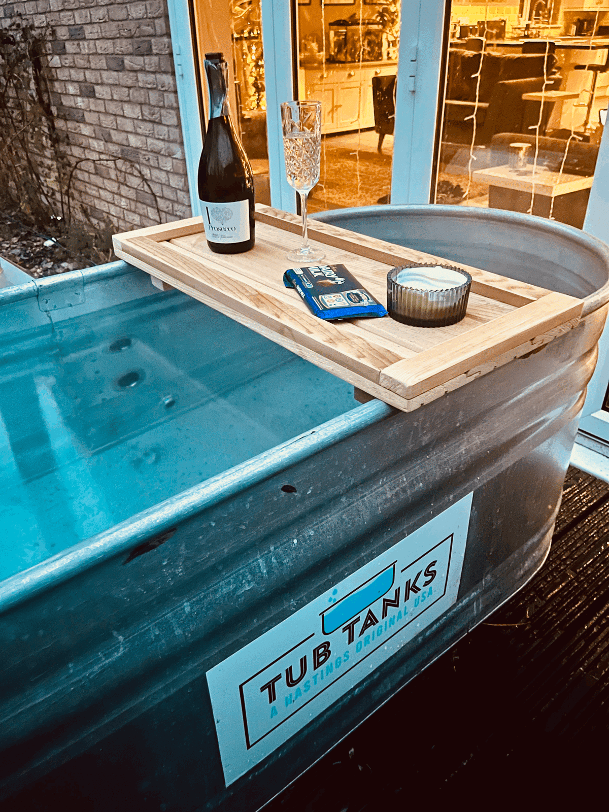 Tub Tanks Cedar Drinks Shelf Large — Outdoor Iconic